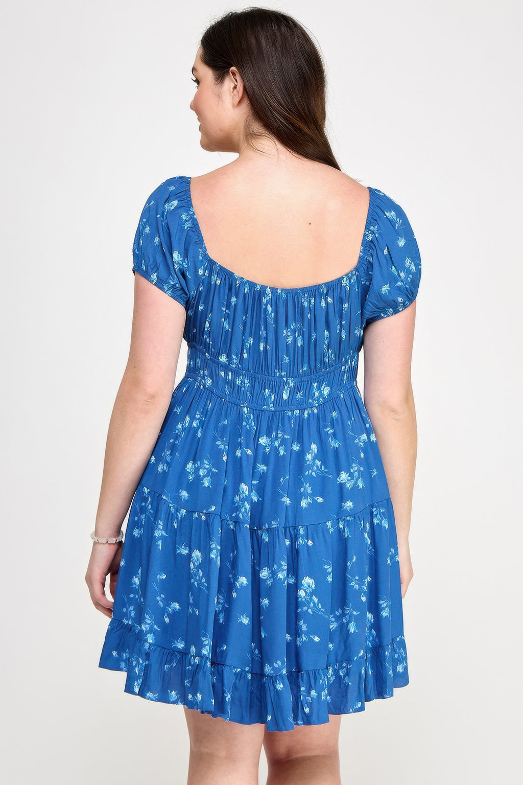 Ruffle Hem Front Tie Mini Dress -