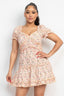 Floral Puff Sleeve Mini Dress - Pink