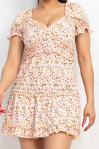 Floral Puff Sleeve Mini Dress -