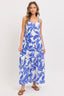 Floral Open Back Maxi Dress - L