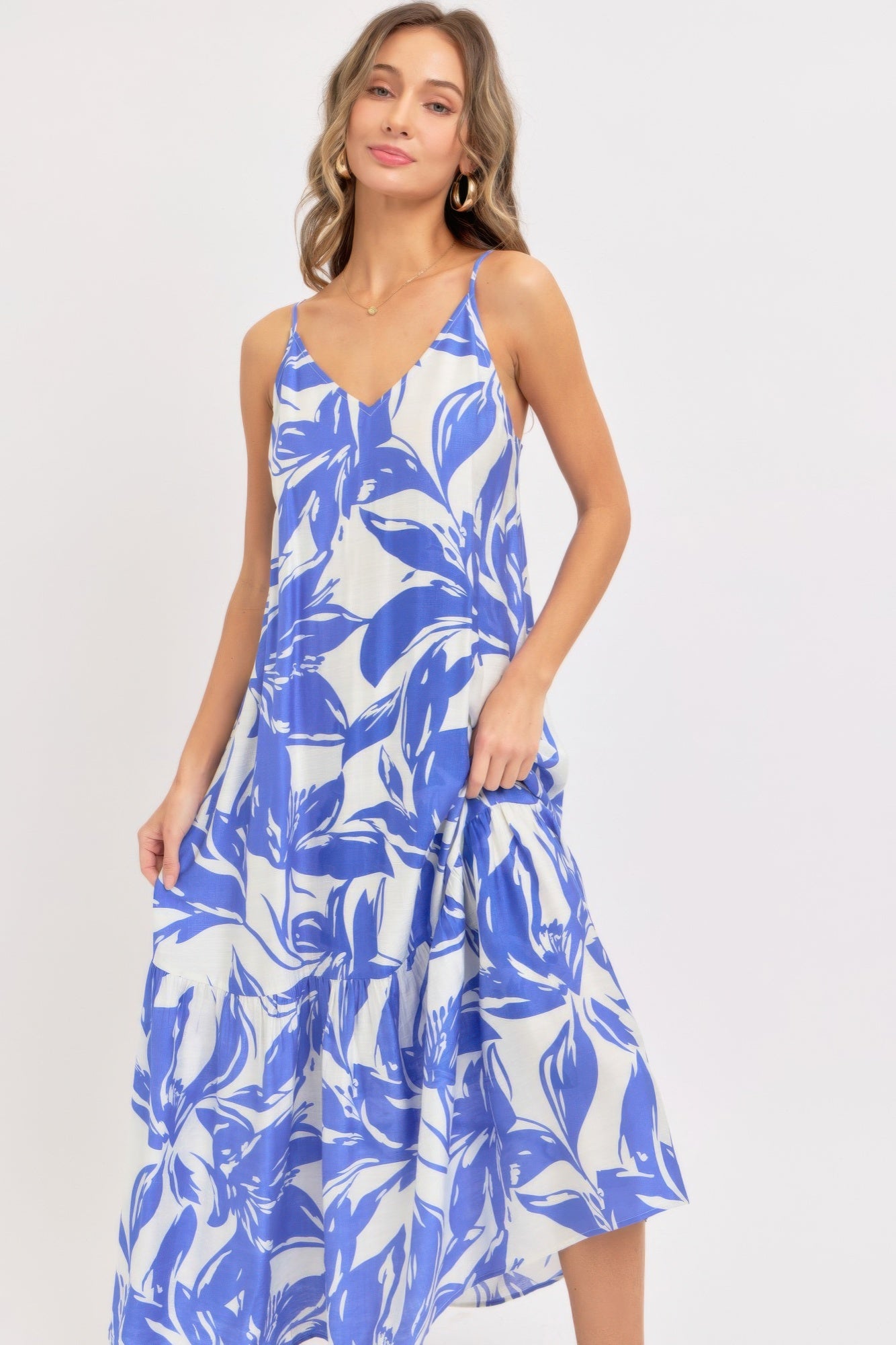 Floral Open Back Maxi Dress -
