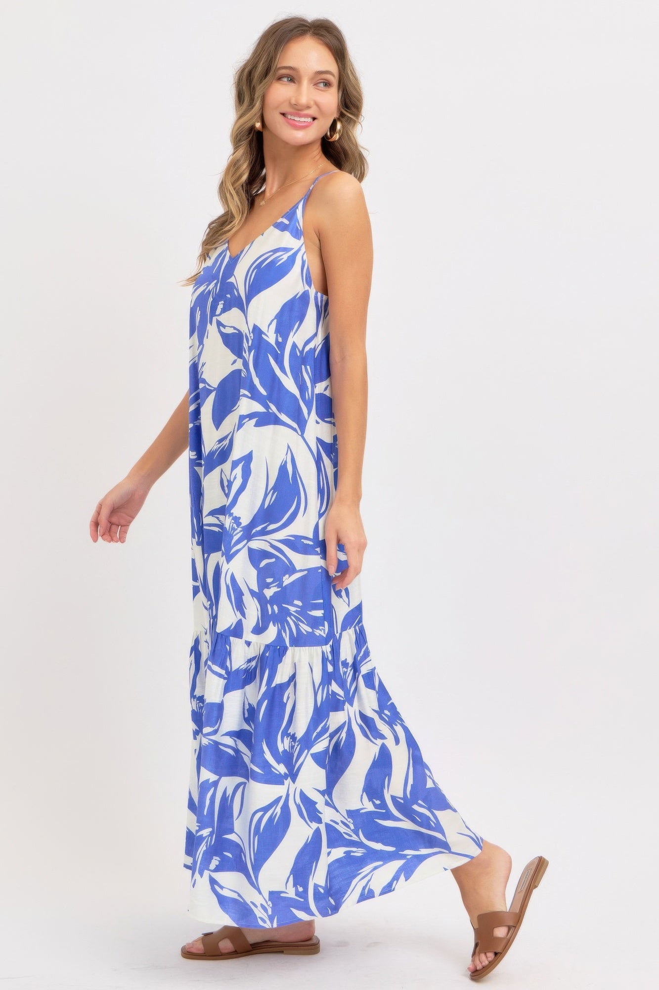 Floral Open Back Maxi Dress -