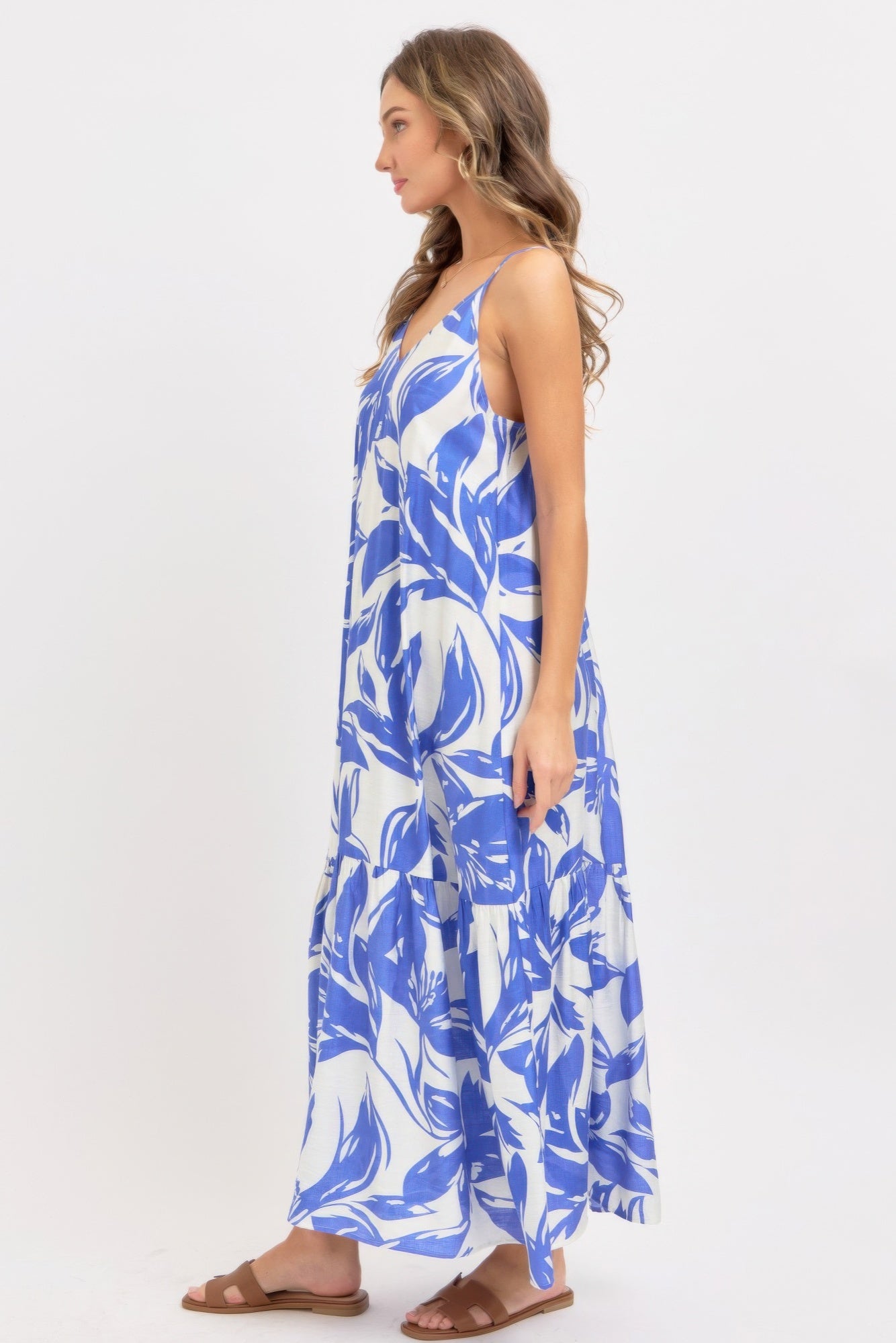 Floral Open Back Maxi Dress -
