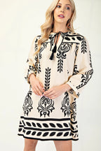 Boho Tassel Tie Mini Dress - Ivory