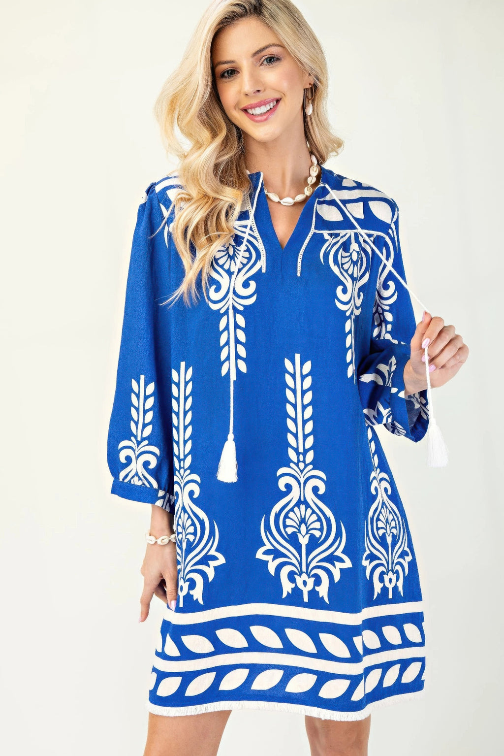 Boho Tassel Tie Mini Dress -