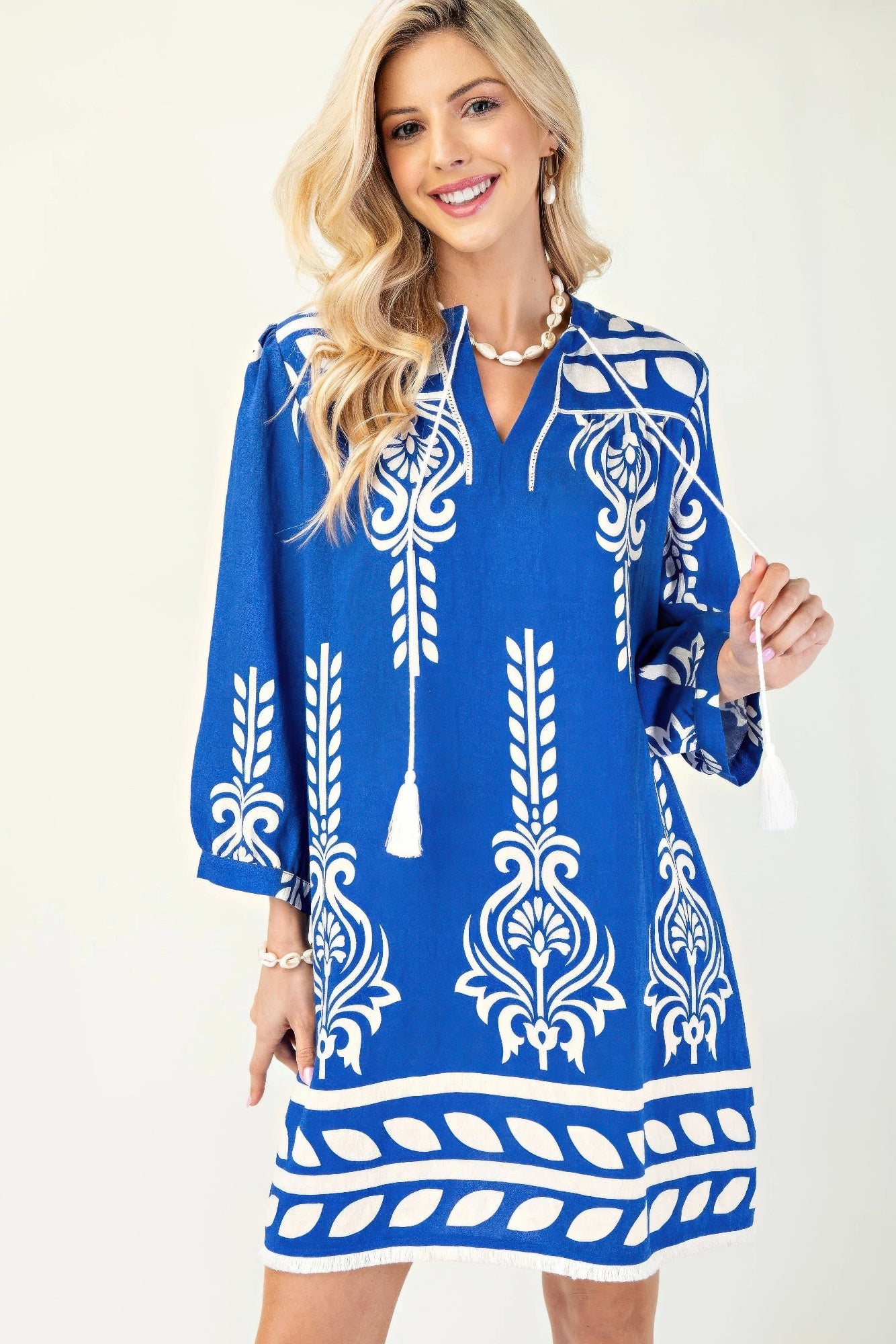 Boho Tassel Tie Mini Dress -