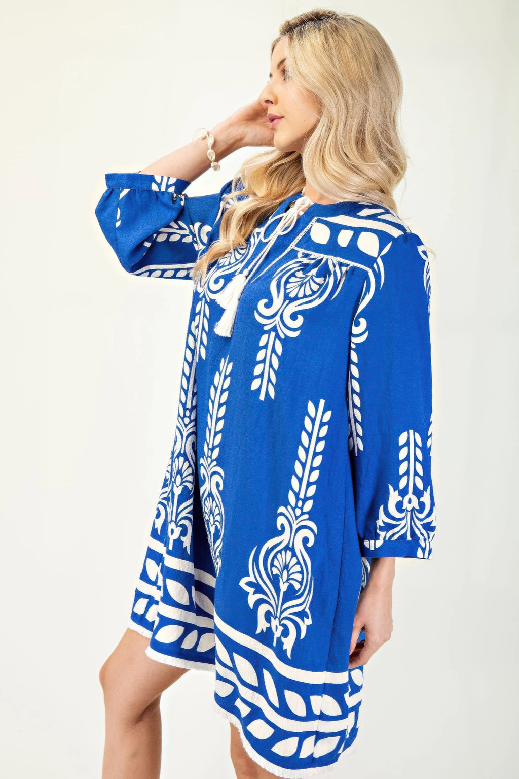 Boho Tassel Tie Mini Dress -