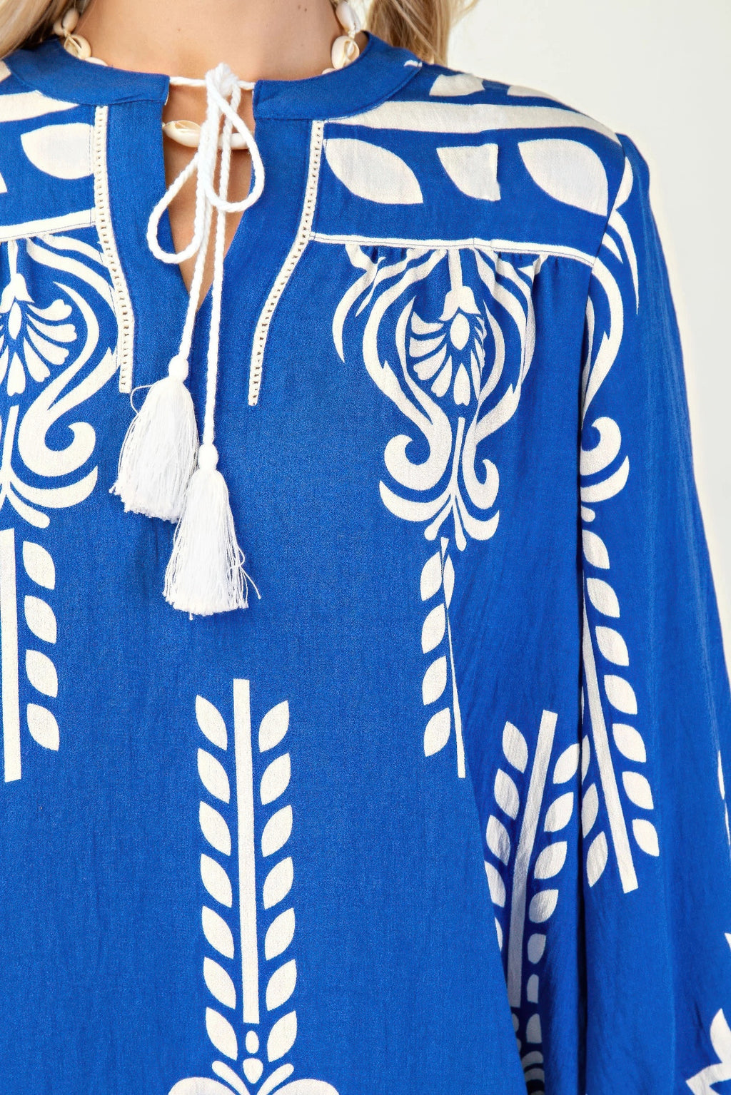 Boho Tassel Tie Mini Dress -