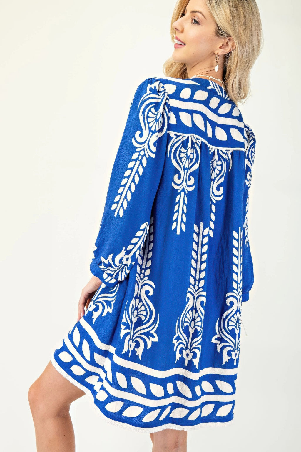 Boho Tassel Tie Mini Dress -