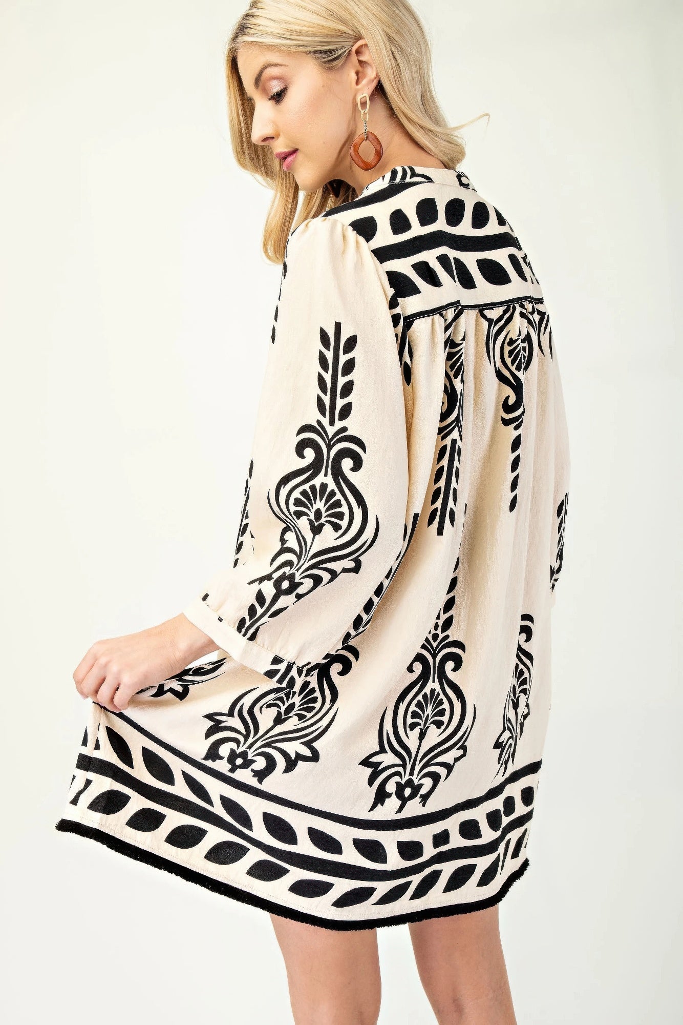 Boho Tassel Tie Mini Dress -