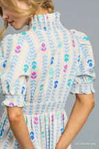 Ruffle Smocked Midi Dress -