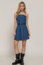 Belted Denim Mini Dress - L