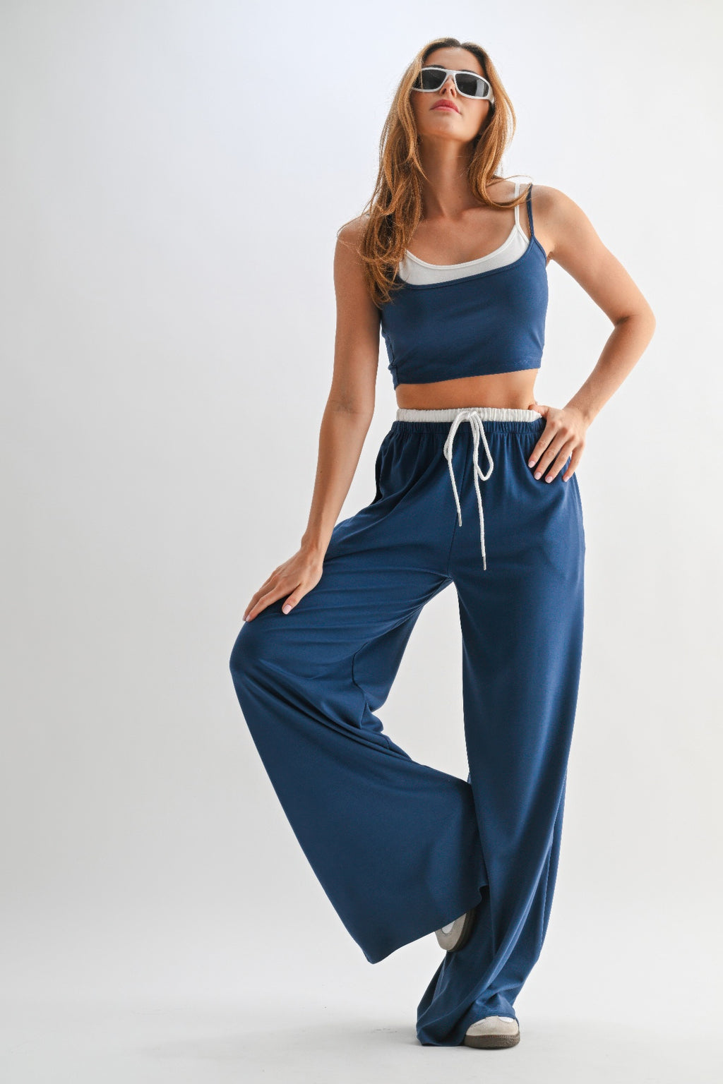 Lounge Pants Crop Top Set -