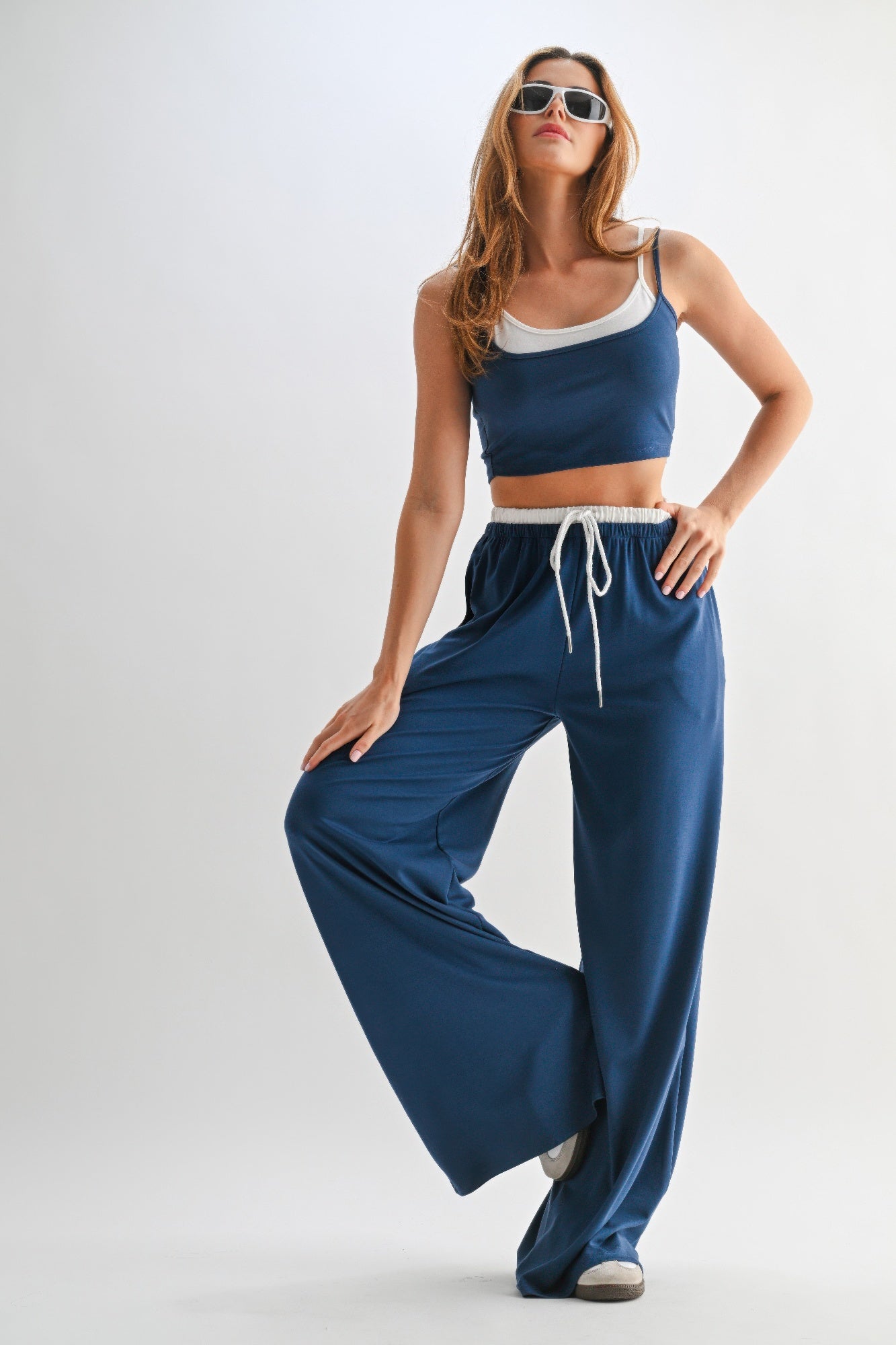 Lounge Pants Crop Top Set -