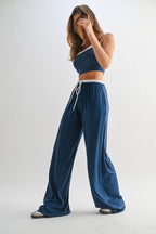 Lounge Pants Crop Top Set -