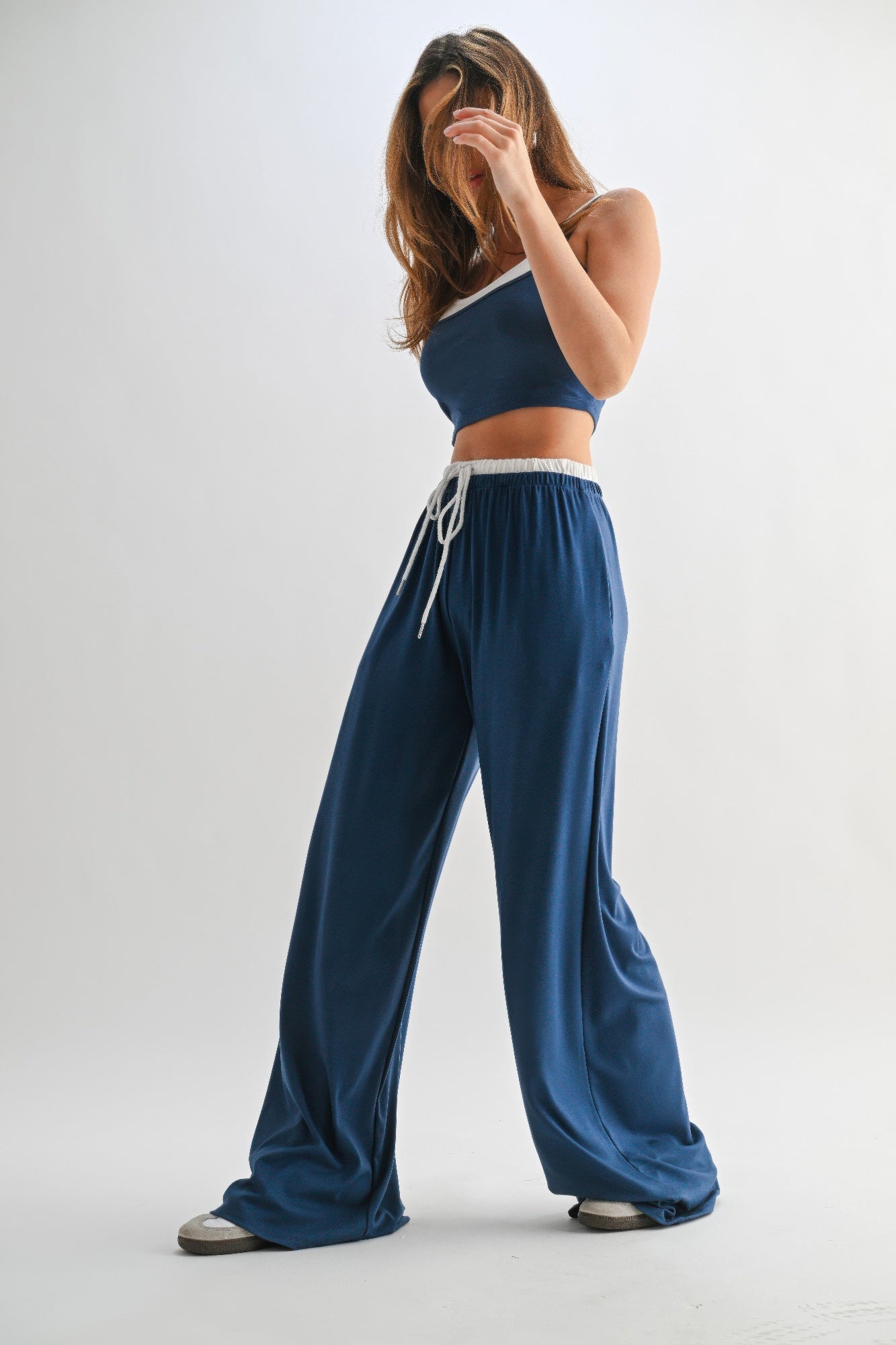 Lounge Pants Crop Top Set -