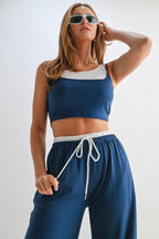 Lounge Pants Crop Top Set -