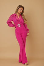Crochet Detail Woven Jumpsuit -