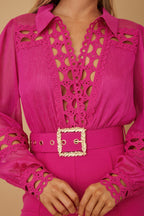 Crochet Detail Woven Jumpsuit -