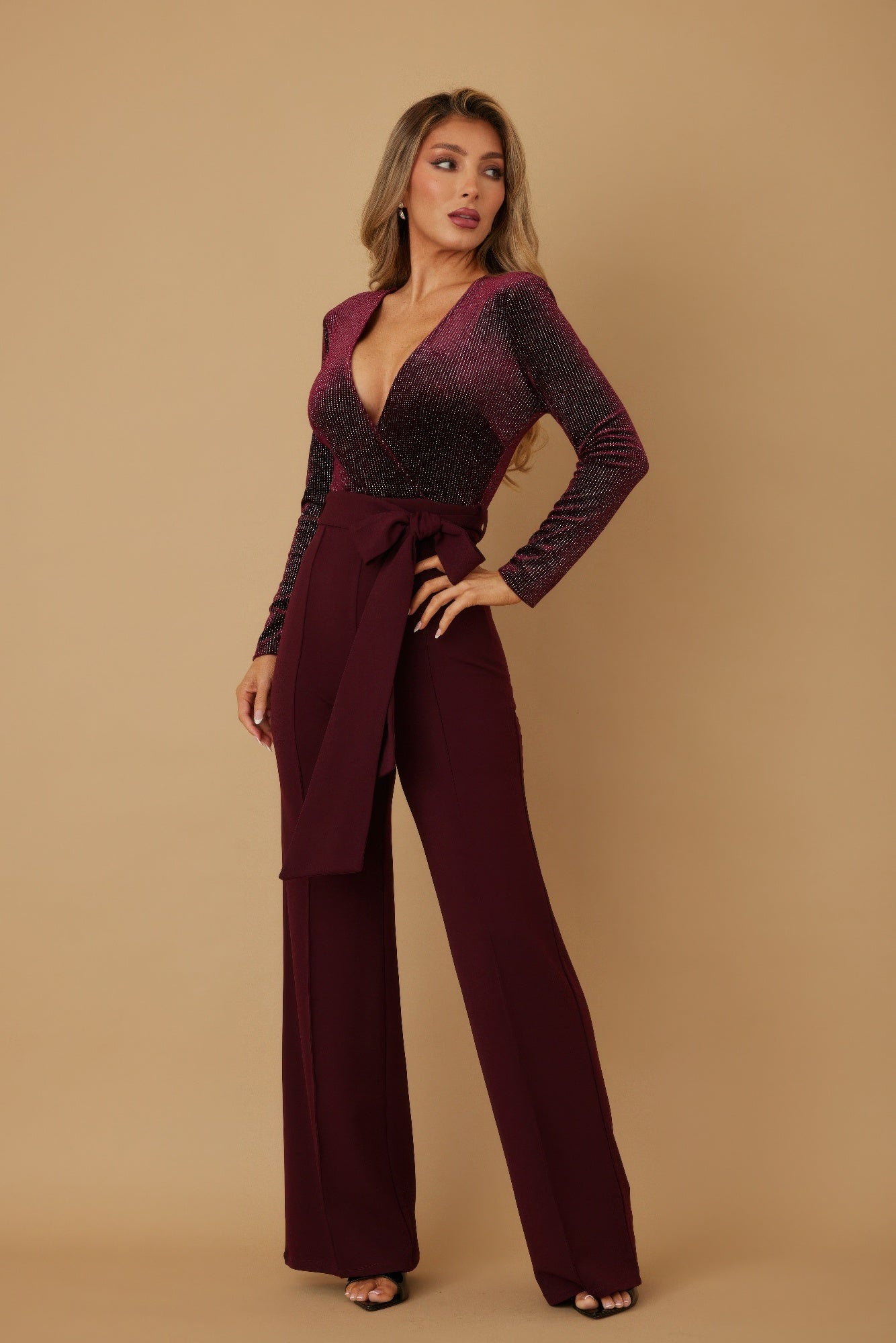 Velvet Wrap Top Evening Jumpsuit Secondary image