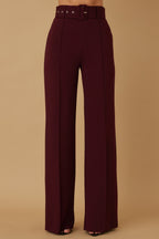 High Waist Belted Flared Pants -
