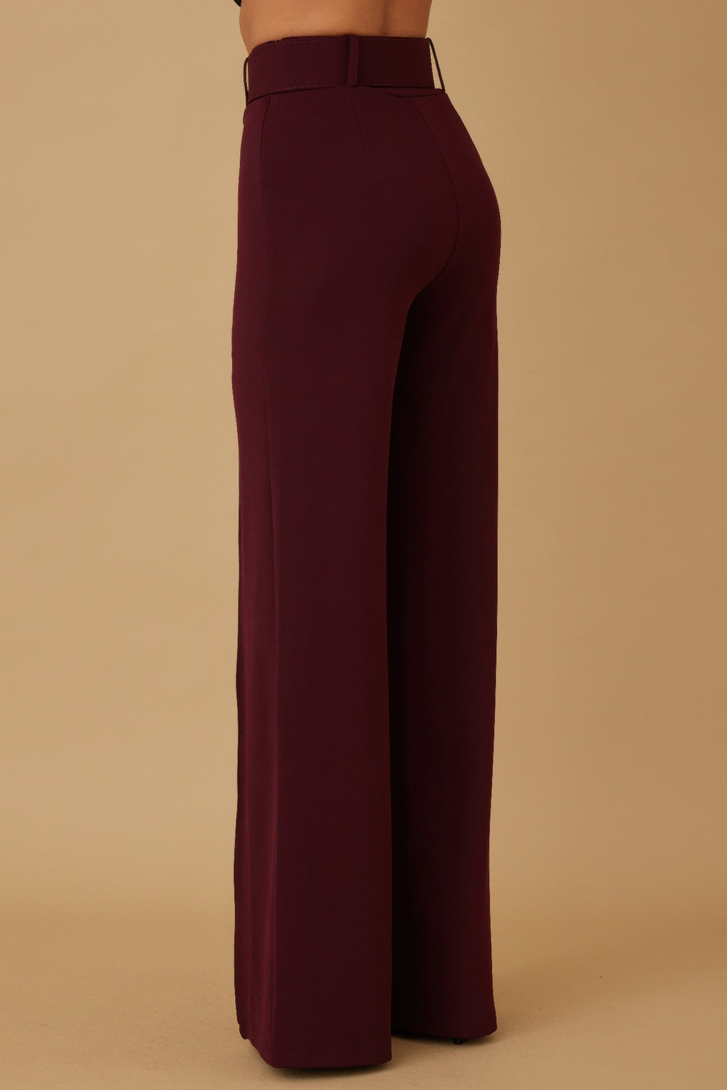 High Waist Belted Flared Pants -