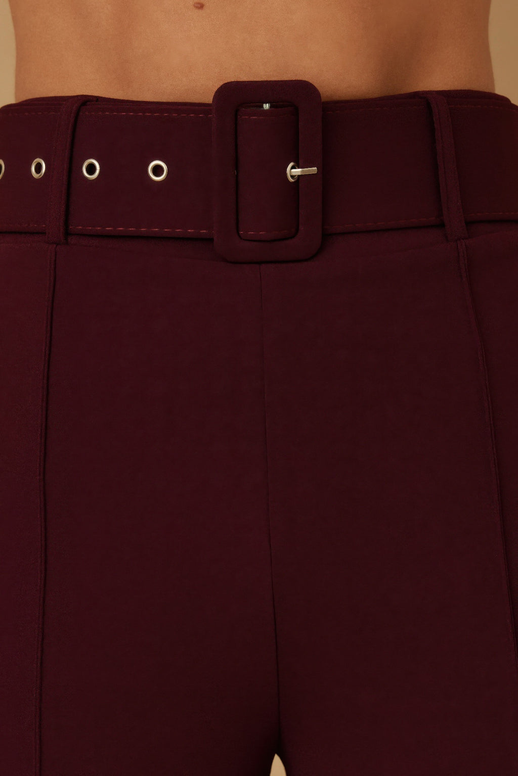 High Waist Belted Flared Pants -