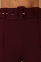 High Waist Belted Flared Pants -