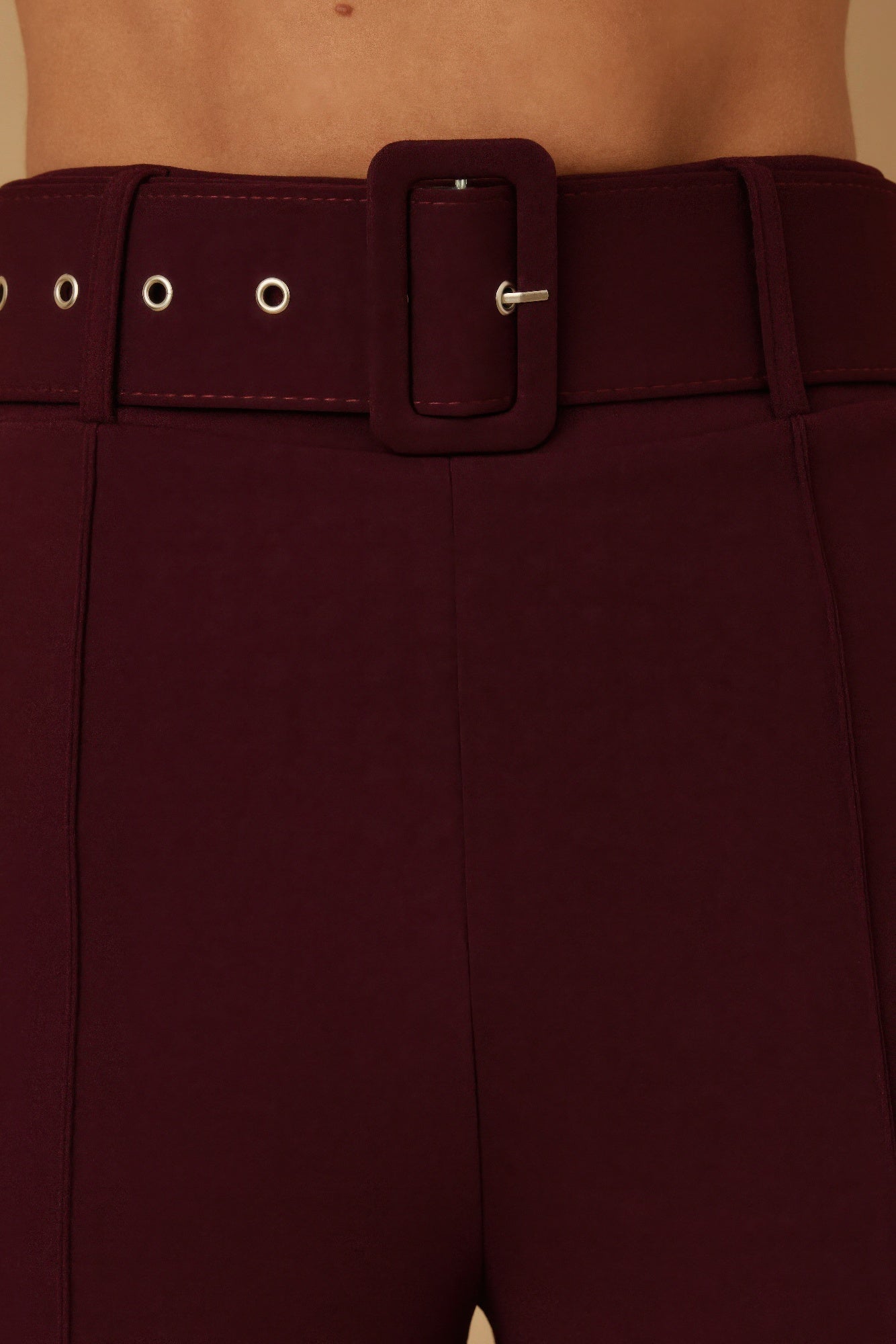 High Waist Belted Flared Pants -