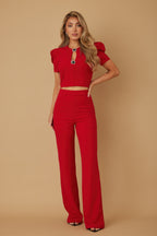 Puff Sleeve Jewel Detail Set -