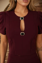Puff Sleeve Jewel Detail Set -