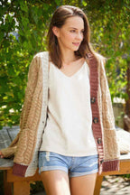 Contrast Trim Knit Cardigan -