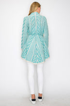 Open Wool Belted Pocket Cardigan -