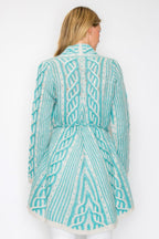 Open Wool Belted Pocket Cardigan -