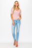 Crisscross Off Shoulder Ribbed Knit Top - L