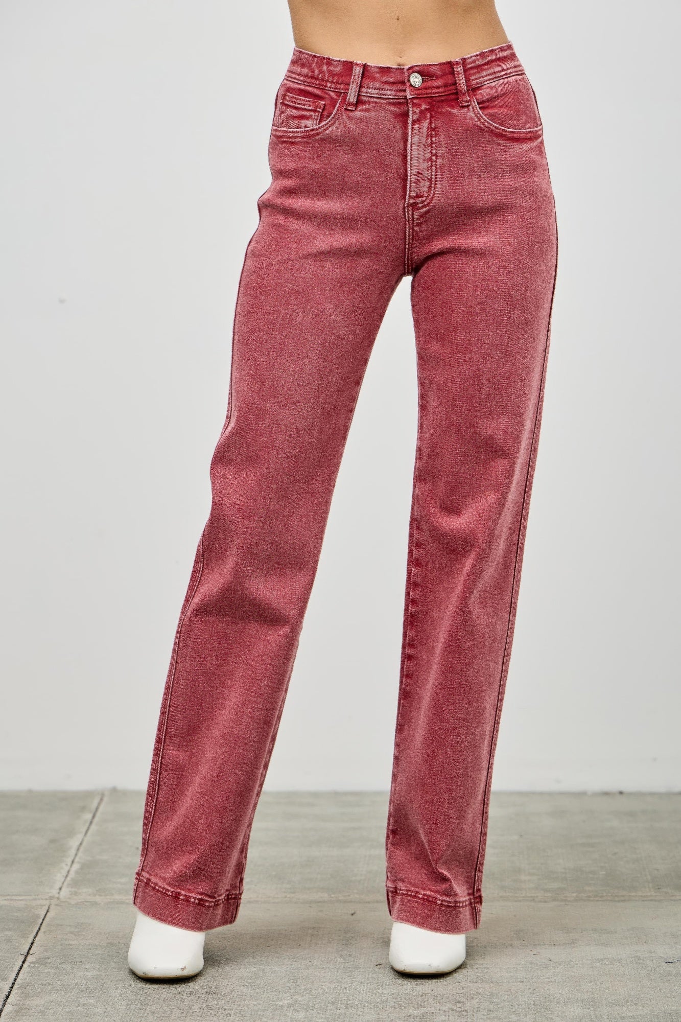 High Rise Vintage Straight Leg Jeans -