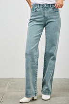 High Rise Faded Straight Leg Jeans -