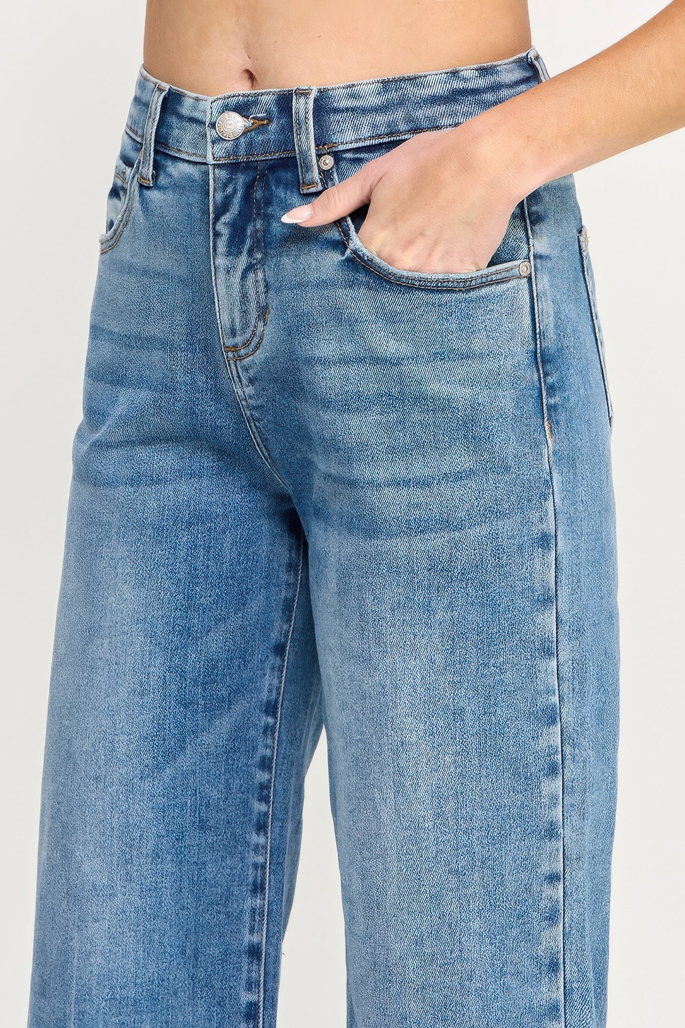 Tummy Control High Rise Crop Jeans -