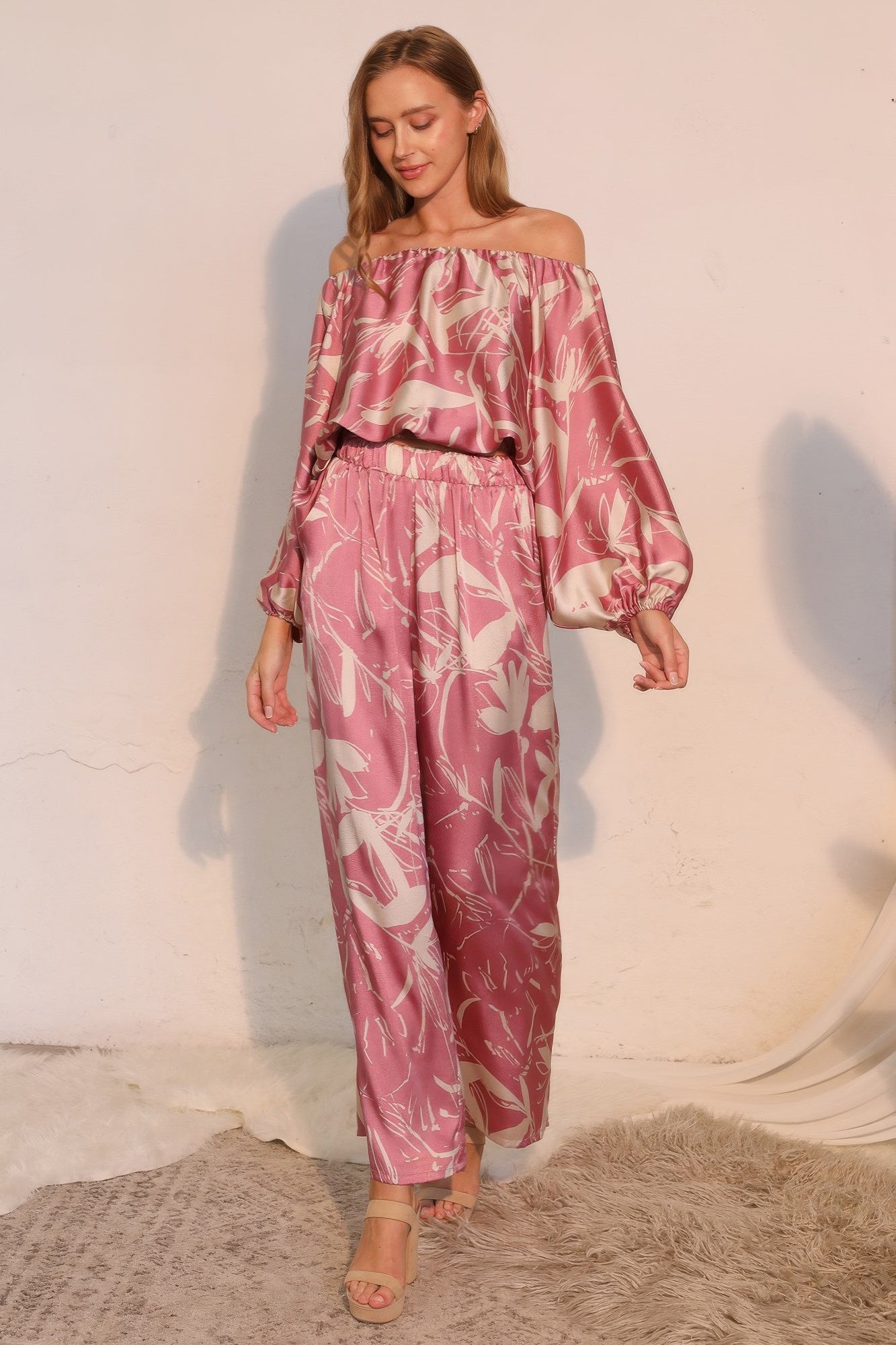 Wide-Leg Pocket Dreaming Lily Pants - Pink