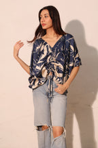 Dolman Drawstring Dreaming Lily Satin Blouse -