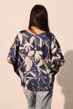 Dolman Drawstring Dreaming Lily Satin Blouse -