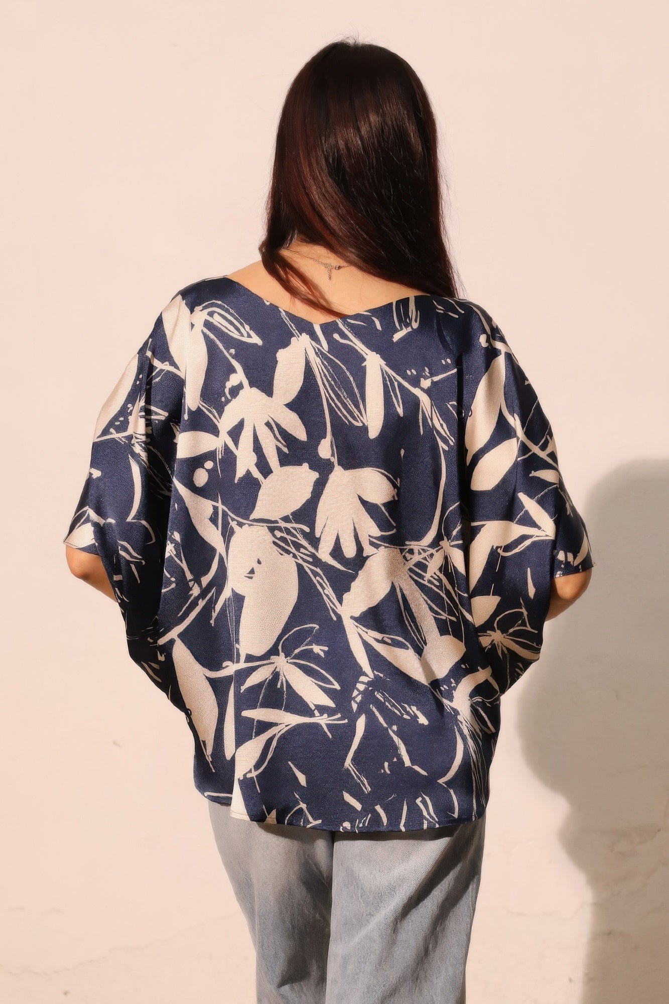Dolman Drawstring Dreaming Lily Satin Blouse -