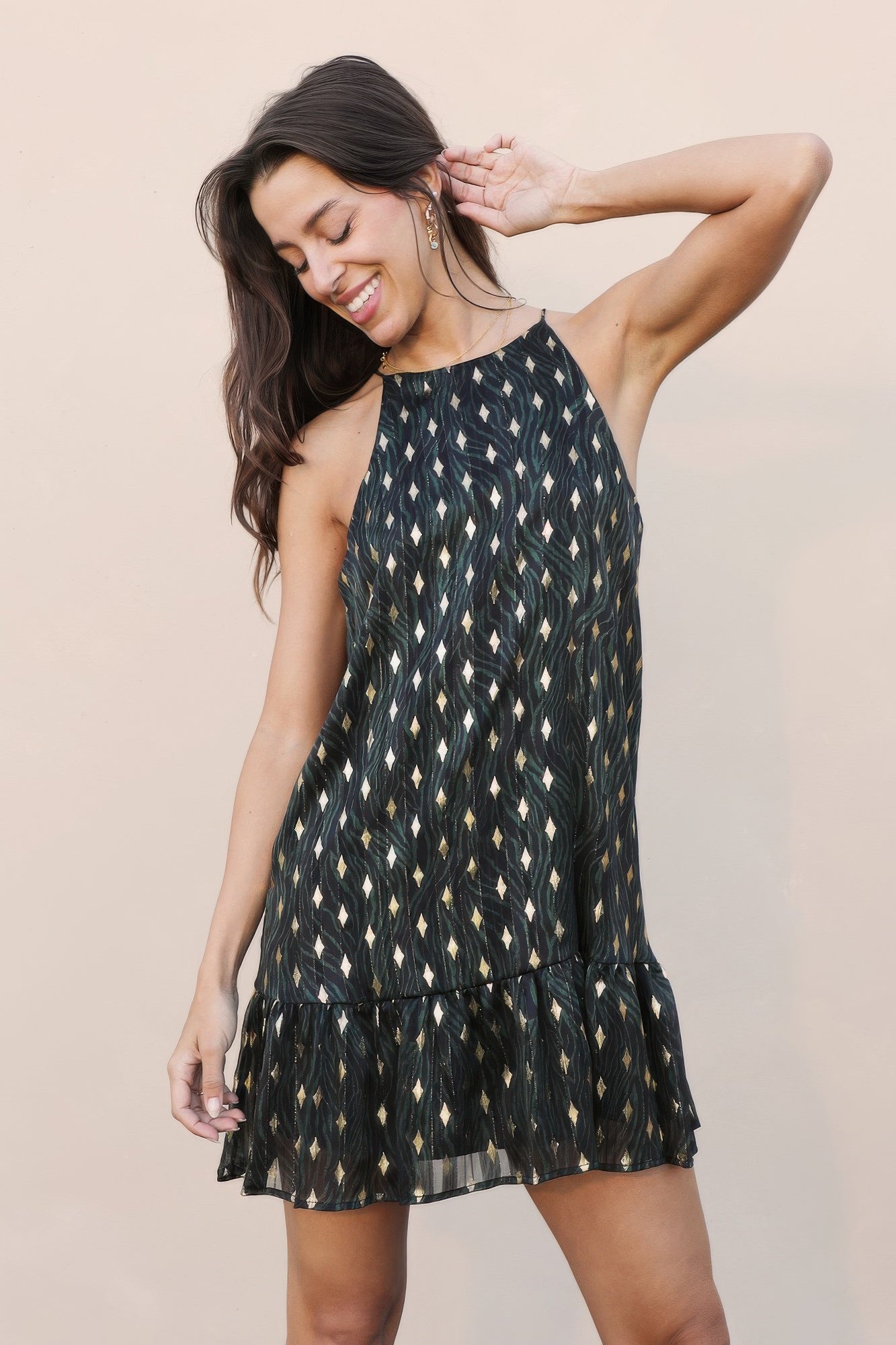 Sleeveless Ruffle Hem Sacred Tree Dress Secondary image