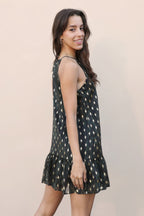 Sleeveless Ruffle Hem Sacred Tree Dress -