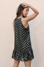 Sleeveless Ruffle Hem Sacred Tree Dress -