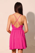 Washed Satin Crepe Skater Cami Dress -