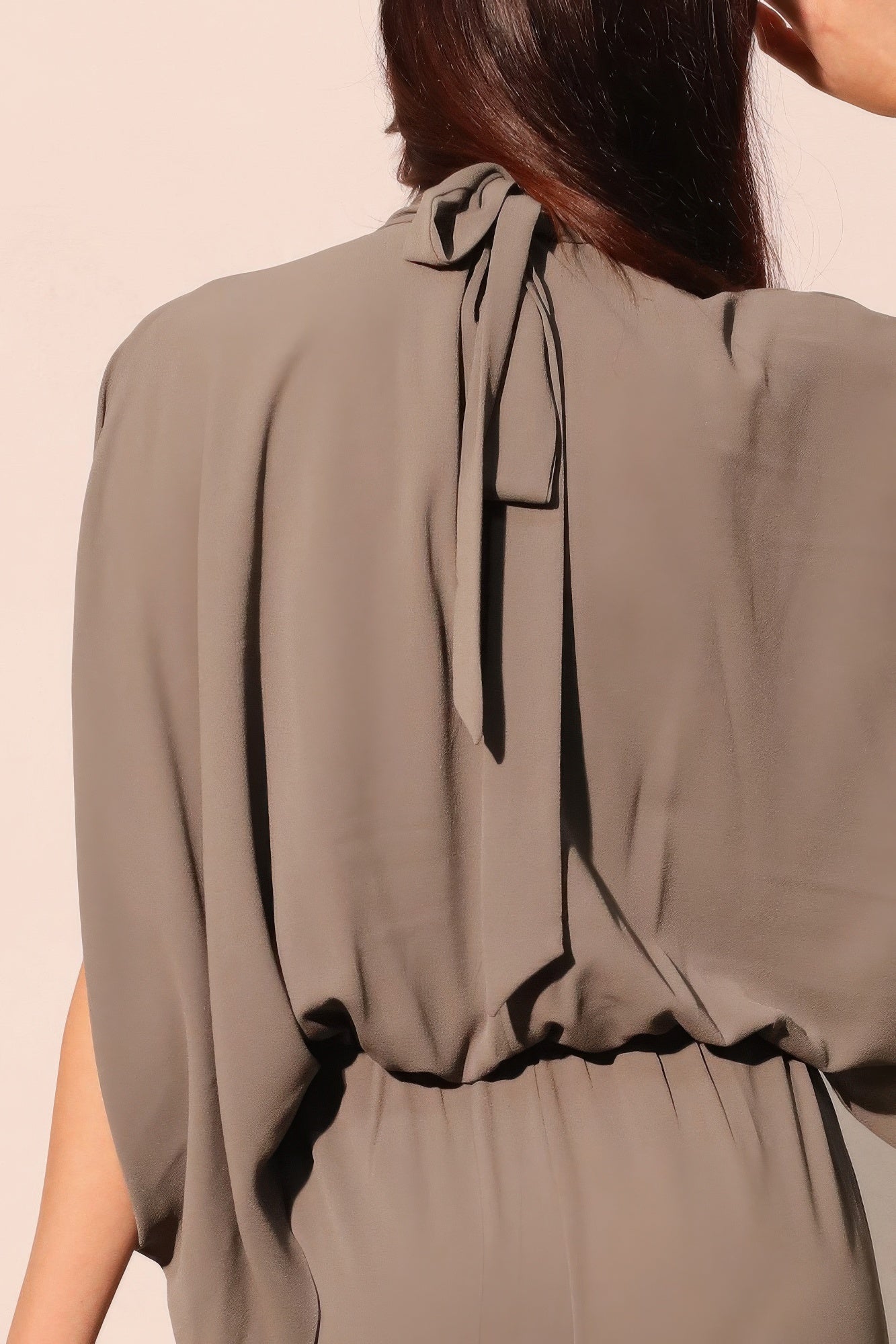 Mock Neck Textured Caftan Jumpsuit -