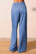 Washed Poly Silk Pull On Pants -