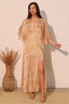 Cape Maxi Bohemian Lurex Chiffon Dress - L