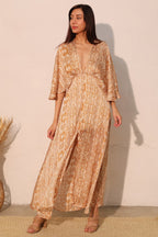 Cape Maxi Bohemian Lurex Chiffon Dress -